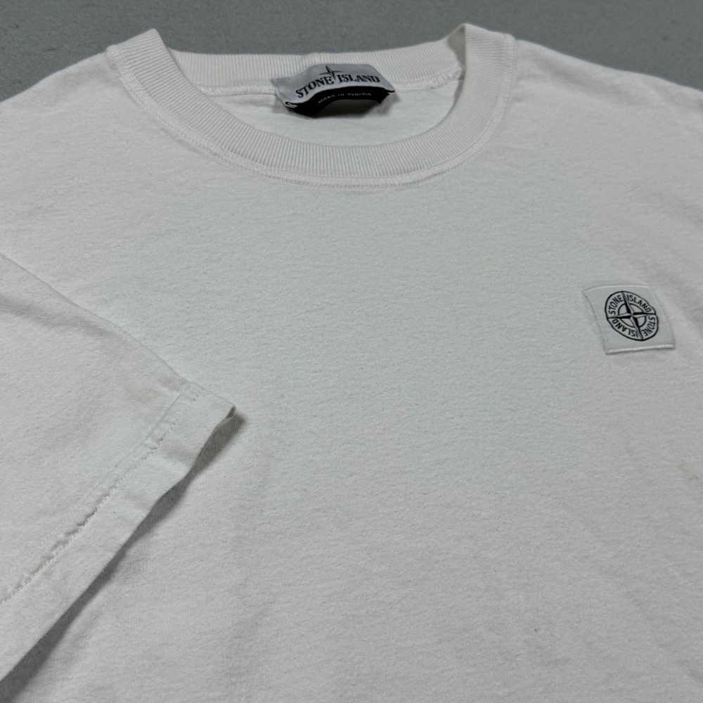 Stone Island Mens Compass Logo Patch Short Sleeve T-Shirt White